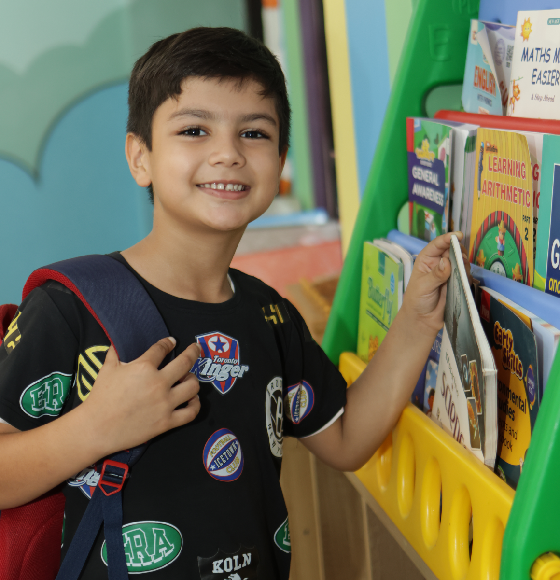 Child book on head