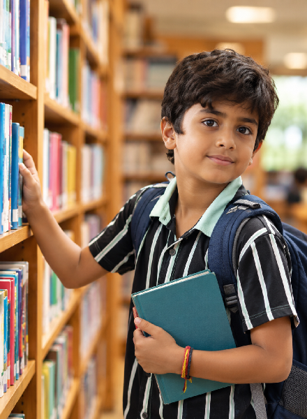 Student at Library